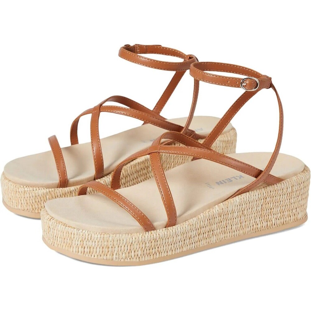 Anne Klein Women Verano Wedge Ankle Strap Espadrille Flatform Sandals Size 9.5M